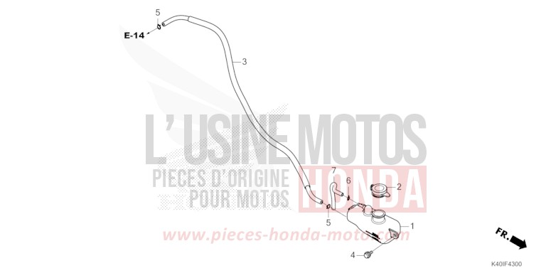RESERVE TANK for Forza 125 MAT CARNELIAN RED METALLIC (R384) from 2021